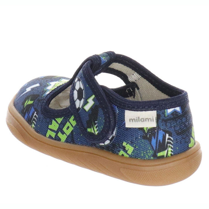 PANTOFLE KAPCIE BAREFOOT MILAMI TREND NAVY BLUE FOOTBALL