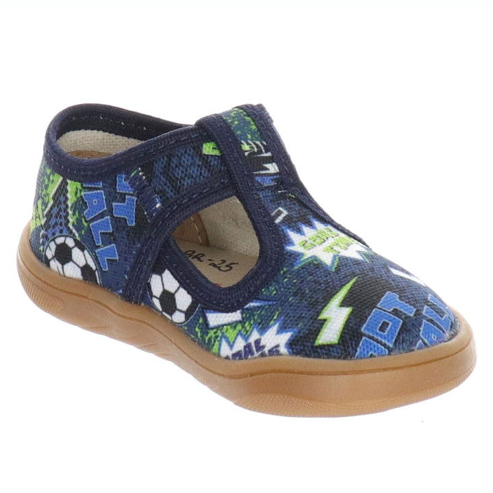 SLIPPERS BAREFOOT MILAMI TREND NAVY BLUE FOOTBALL