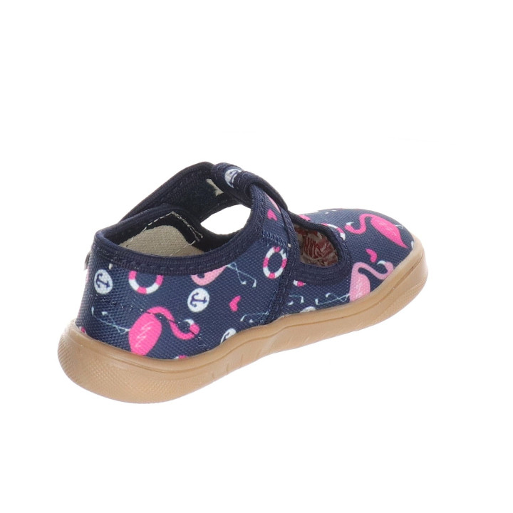 PANTOFLE KAPCIE BAREFOOT MILAMI TREND NAVY BLUE FLAMINGOS