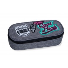 PENCIL CASE COOLPACK CAMPUS GIRLS BADGES GREY (A62058)