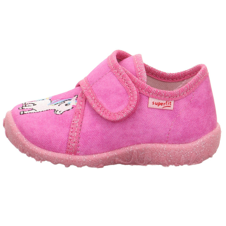 PANTOFLE TEKSTYLNE KAPCIE SUPERFIT SPOTTY PINK 1-009254-5550