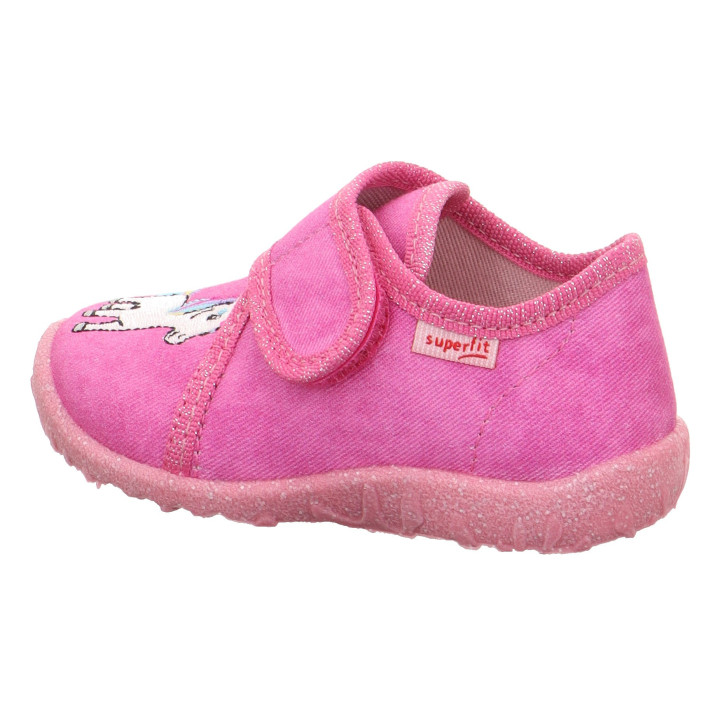 PANTOFLE TEKSTYLNE KAPCIE SUPERFIT SPOTTY PINK 1-009254-5550