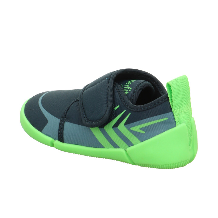 TEXTILE SLIPPERS BAREFOOT SUPERFIT VENTI GRUN/HELLGRUN 1-006702-7000
