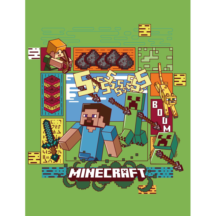 FLEECE BLANKET CORAL 130 X 170 CM MINECRAFT MNC-4134FB