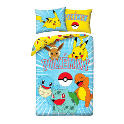 POŚCIEL BAWEŁNIANA 140 X 200 CM POKEMON PIKACHU POK-1072BL