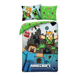 POŚCIEL BAWEŁNIANA 140 X 200 CM MINECRAFT MNC-883BL