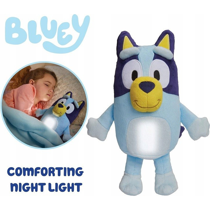MASKOTKA PLUSZOWA LAMPKA NOCNA LED 2W1 GOGLOW BLUEY BY-9955PL