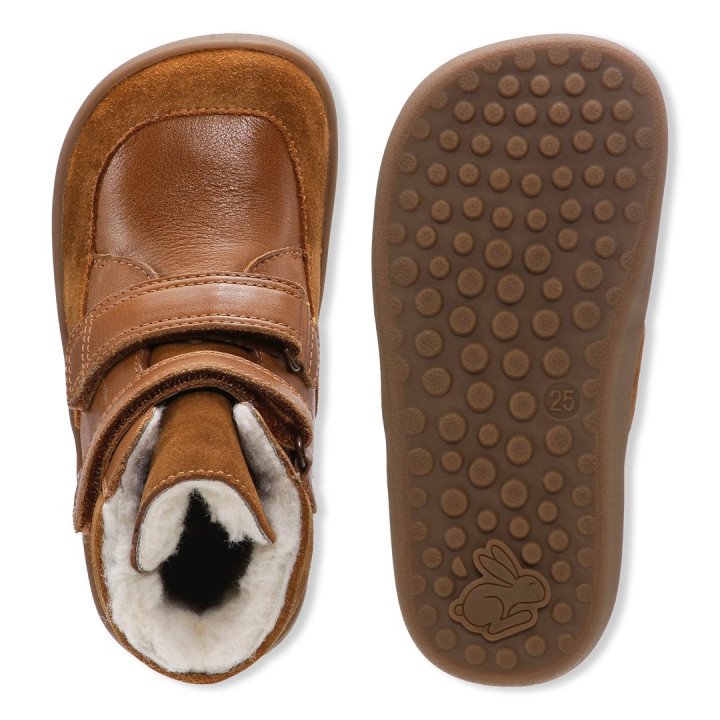 WINTER SHOES BAREFOOT BUNDGAARD BASIL COGNAC MEMBRANA TEX