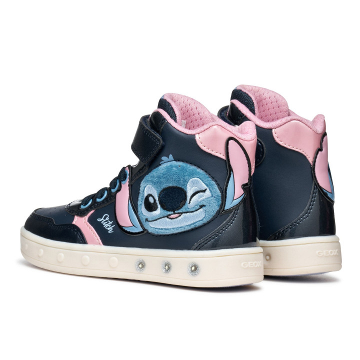 TRAMPKI GEOX SKYLIN DISNEY STITCH NAVY/PINK LED LIGHTS