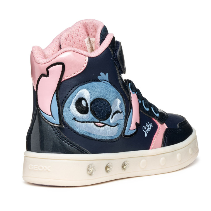 TRAMPKI GEOX SKYLIN DISNEY STITCH NAVY/PINK LED LIGHTS
