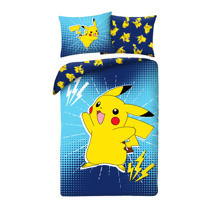 POŚCIEL MIKROFIBRA 140 X 200 CM POKEMON PIKACHU POK-1132BL