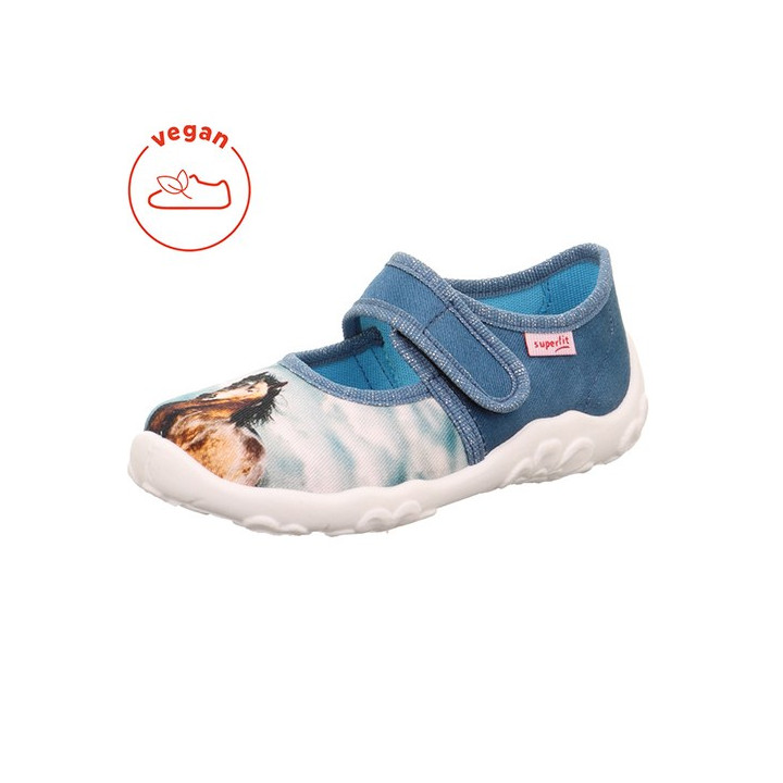 PANTOFLE TEKSTYLNE KAPCIE SUPERFIT BONNY BLAU 1-000281-8040
