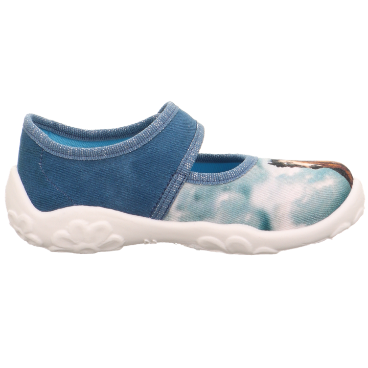 PANTOFLE TEKSTYLNE KAPCIE SUPERFIT BONNY BLAU 1-000281-8040