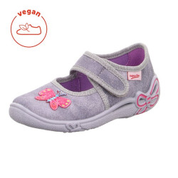 PANTOFLE TEKSTYLNE KAPCIE SUPERFIT BELINDA HELLGRAU/PINK 0-800288-0600