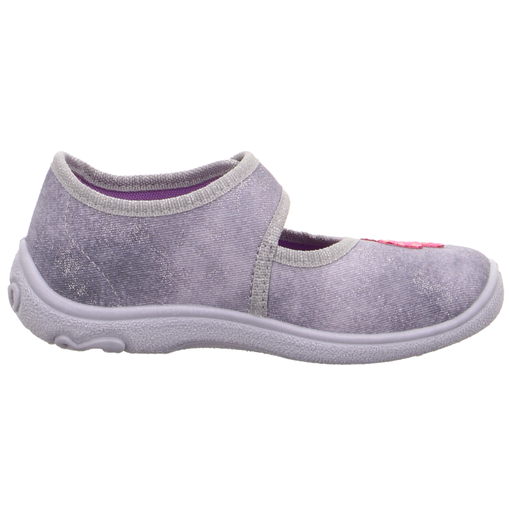 PANTOFLE TEKSTYLNE KAPCIE SUPERFIT BELINDA HELLGRAU/PINK 0-800288-0600