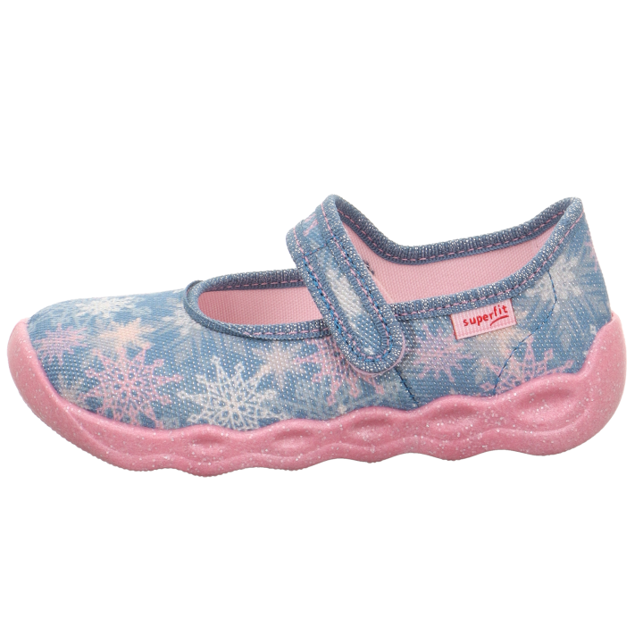 PANTOFLE TEKSTYLNE KAPCIE SUPERFIT BUBBLE BLAU/MEHRFARBIG 1-006271-8010