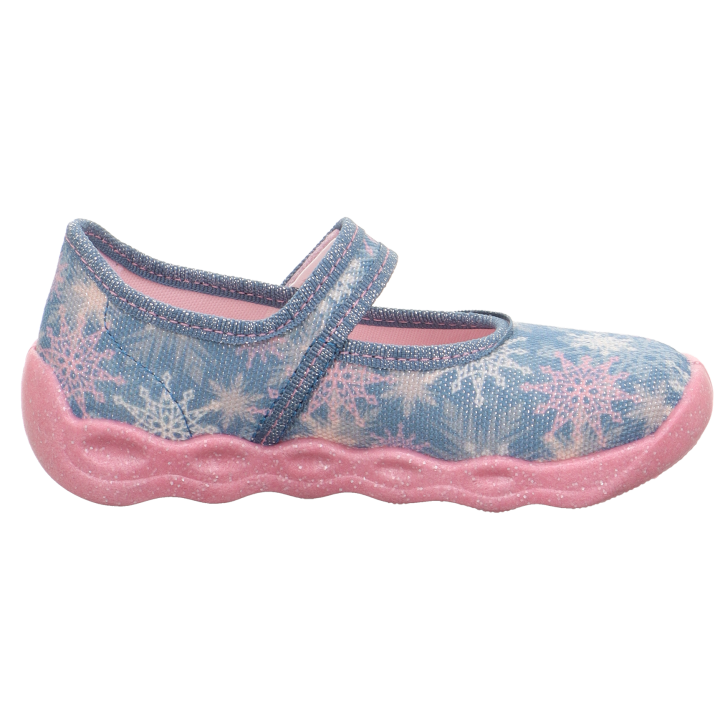 PANTOFLE TEKSTYLNE KAPCIE SUPERFIT BUBBLE BLAU/MEHRFARBIG 1-006271-8010