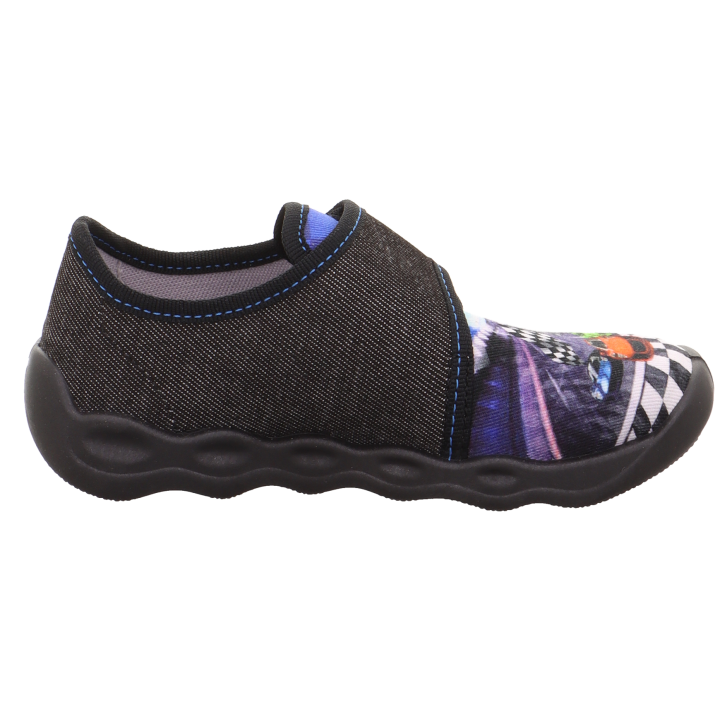 PANTOFLE TEKSTYLNE KAPCIE SUPERFIT BUBBLE SCHWARZ 1-006274-0000