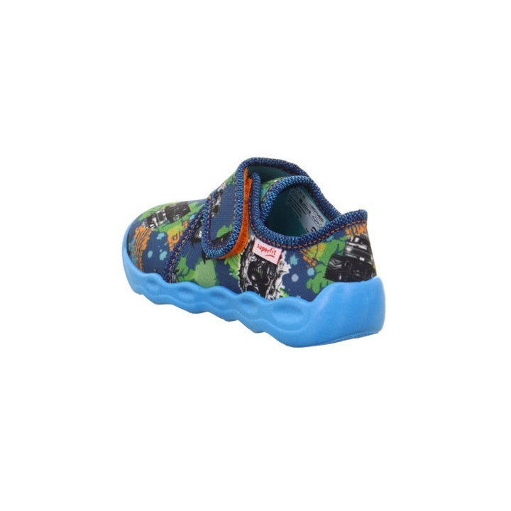 PANTOFLE TEKSTYLNE KAPCIE SUPERFIT BUBBLE BLAU 1-006273-8050