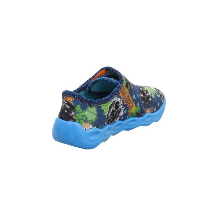 PANTOFLE TEKSTYLNE KAPCIE SUPERFIT BUBBLE BLAU 1-006273-8050