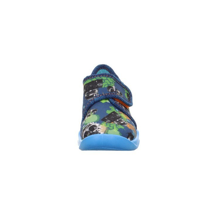 PANTOFLE TEKSTYLNE KAPCIE SUPERFIT BUBBLE BLAU 1-006273-8050