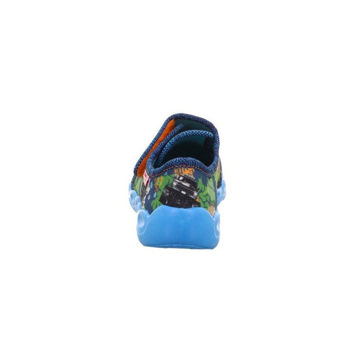 PANTOFLE TEKSTYLNE KAPCIE SUPERFIT BUBBLE BLAU 1-006273-8050