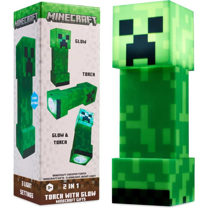 MINECRAFT 2 IN 1 TORCH WITH GLOW CREEPER