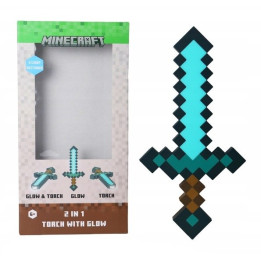 LATARKA Z LAMPKĄ 2W1 MINECRAFT DIAMOND SWORD