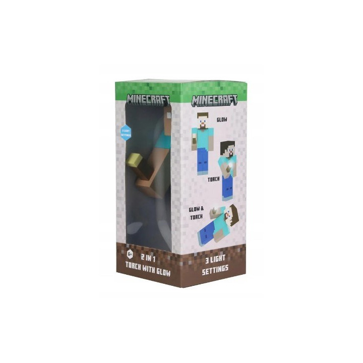 MINECRAFT 2 IN 1 TORCH WITH GLOW STEVE