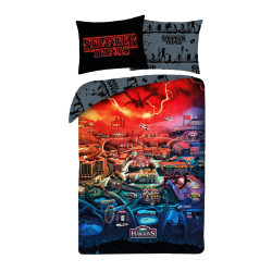 POŚCIEL MIKROFIBRA 140 X 200 CM STRANGER THINGS STR-066BL