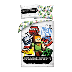 SINGLE DUVET SET MICROFIBER 140 X 200 CM MINECRAFT MNC-743BL