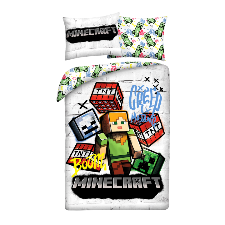 POŚCIEL MIKROFIBRA 140 X 200 CM MINECRAFT MNC-743BL