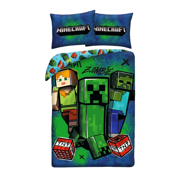 SINGLE DUVET SET MICROFIBER 140 X 200 CM MINECRAFT MNC-948BL
