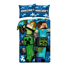 SINGLE DUVET SET MICROFIBER 140 X 200 CM MINECRAFT MNC-949BL