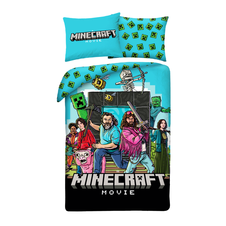 POŚCIEL MIKROFIBRA 140 X 200 CM MINECRAFT MOVIE MNM-009BL
