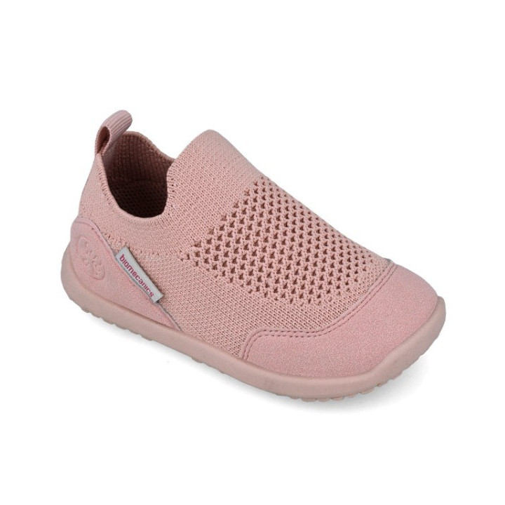 PANTOFLE KAPCIE DZIANINOWE BAREFOOT BIOMECANICS FIRST STEPS OLD ROSE