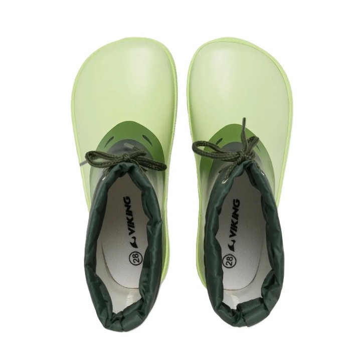 VIKING RUBBER BOOTS ALV BAREFOOT PAW PRINT LIGHT GREN/GREEN
