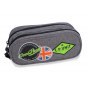 DOUBLE ZIPPERS PENCIL CASE COOLPACK CLEVER BADGES GREY (B65052)