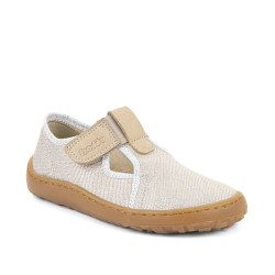 SLIPPERS FRODDO BAREFOOT CANVAS T-BAR GOLD SHINE