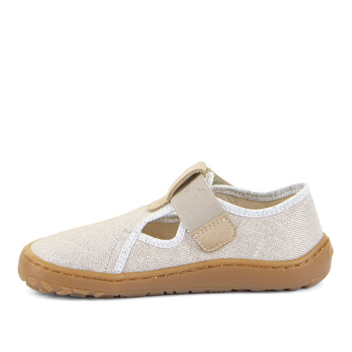SLIPPERS FRODDO BAREFOOT CANVAS T-BAR GOLD SHINE