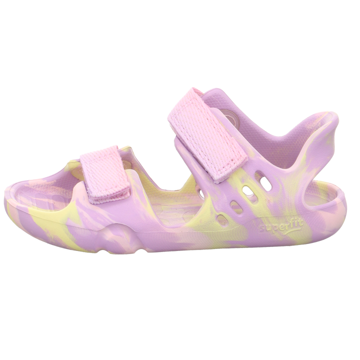SANDALS BAREFOOT SUPERFIT SPLASH-S LILA/GELB 1-000991-8500