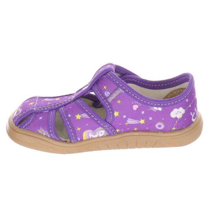 SLIPPERS SANDALS BAREFOOT MILAMI PURPLE UNICORNS