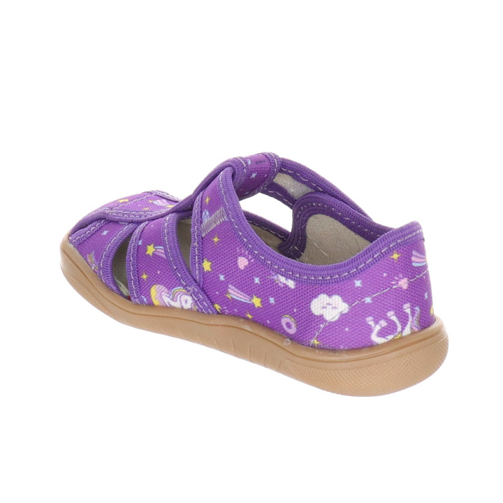 PANTOFLE SANDAŁY KAPCIE BAREFOOT MILAMI PURPLE UNICORNS