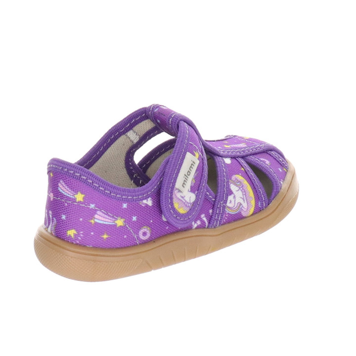 SLIPPERS SANDALS BAREFOOT MILAMI PURPLE UNICORNS