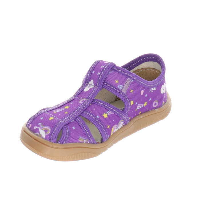 SLIPPERS SANDALS BAREFOOT MILAMI PURPLE UNICORNS