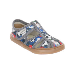 PANTOFLE SANDAŁY KAPCIE BAREFOOT MILAMI GREY FOOTBALL