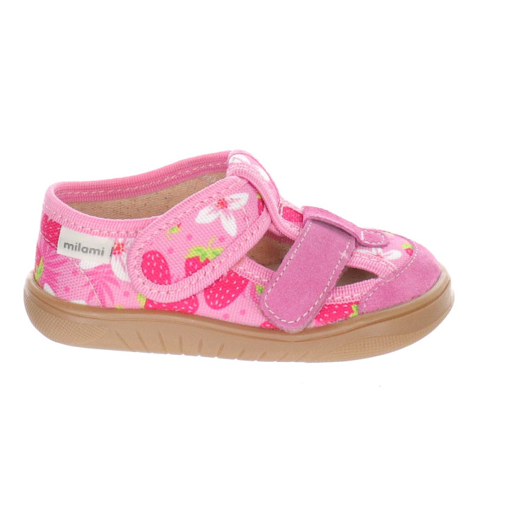 PANTOFLE KAPCIE BAREFOOT MILAMI PINK STRAWBERRIES