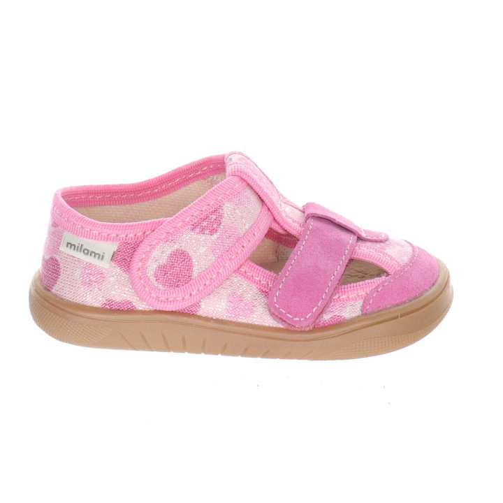 PANTOFLE KAPCIE BAREFOOT MILAMI PINK HEARTS