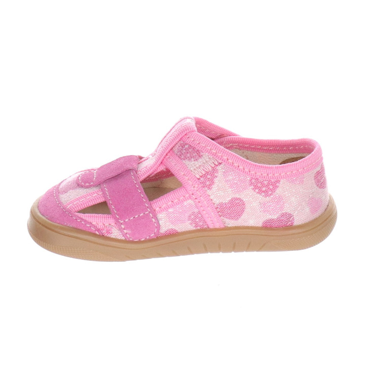 PANTOFLE KAPCIE BAREFOOT MILAMI PINK HEARTS