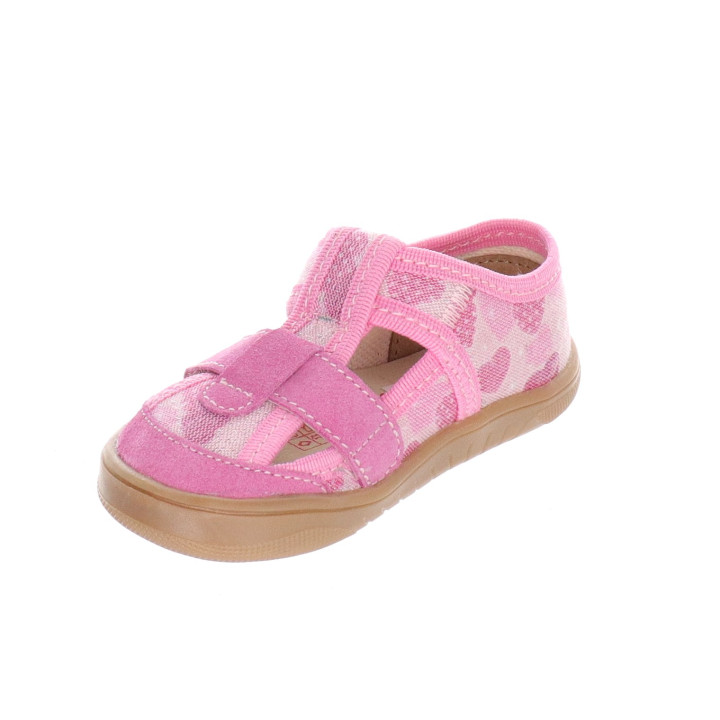 PANTOFLE KAPCIE BAREFOOT MILAMI PINK HEARTS